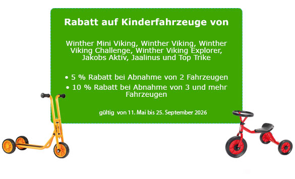 Rabattaktion Kinderfahrzeuge