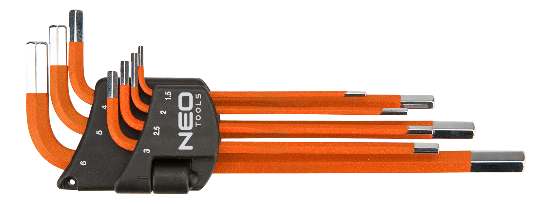 NEO Tools Sechskantschlüssel - Satz 7 tlg., 1,5 - 6,0 mm S2-Stahl  
