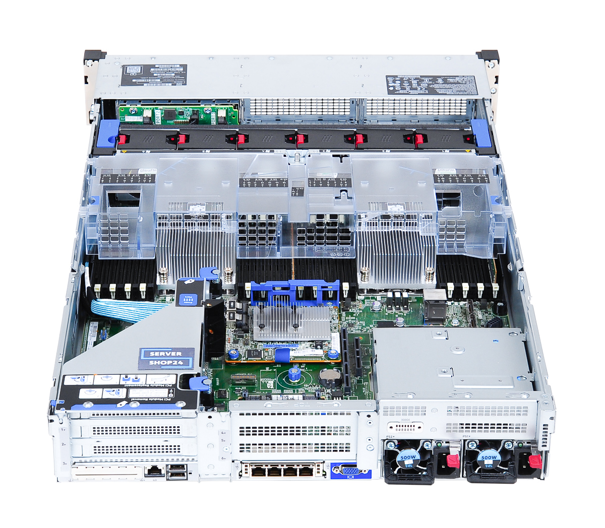 HPE ProLiant DL385 Gen10 Plus geöffnetes Gehäuse Ansicht Rückseite