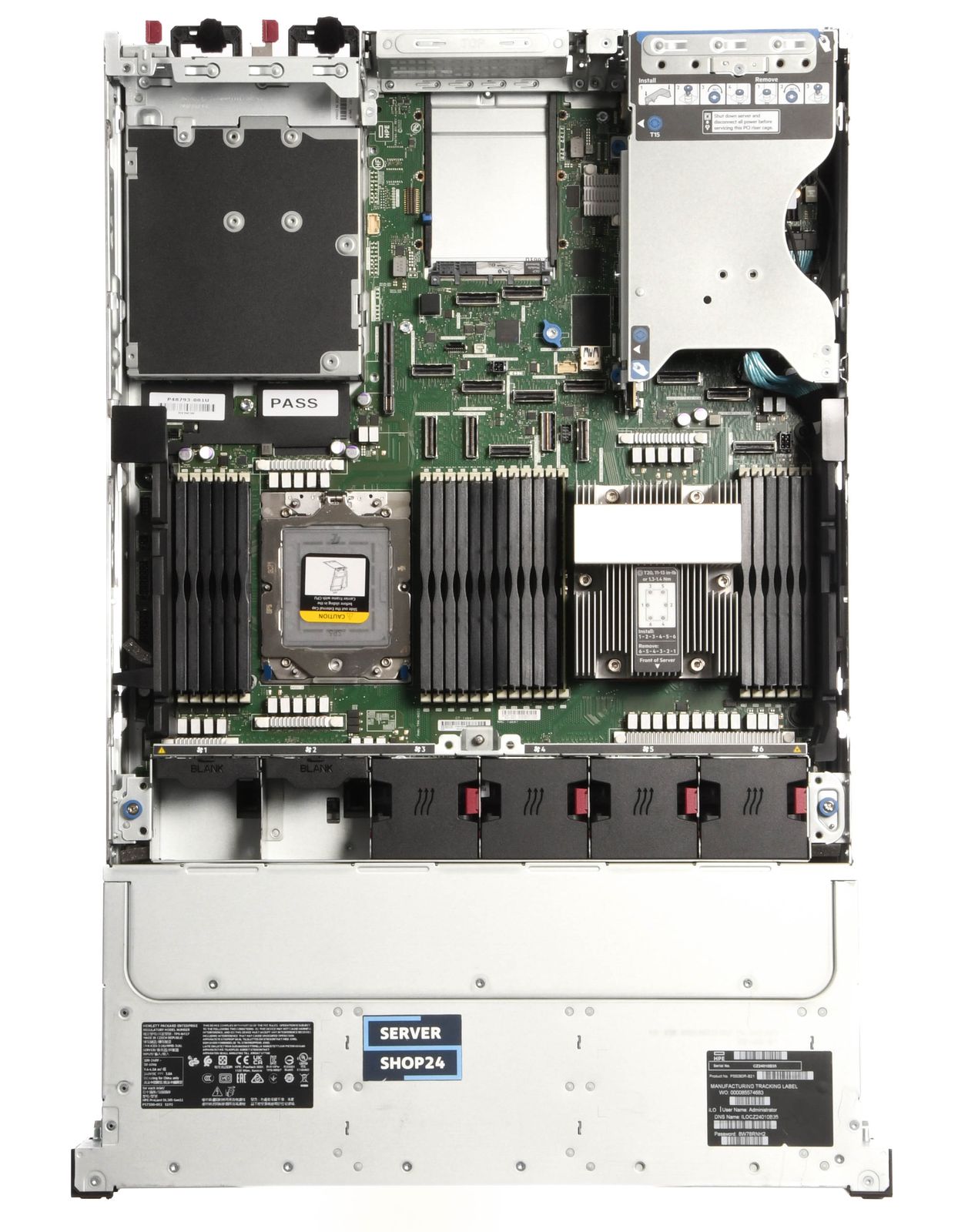 HPE ProLiant DL385 Gen11 geöffnetes Gehäuse