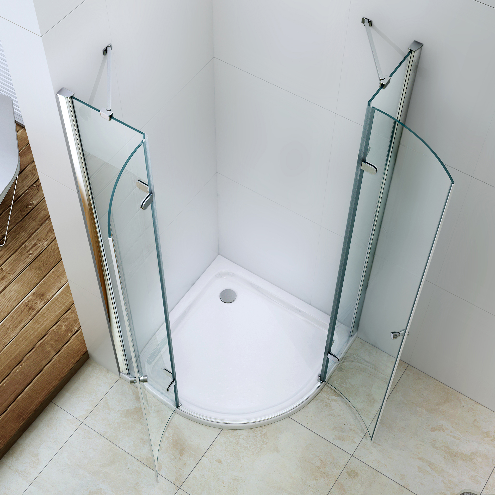 Duschkabine Viertelkreis Nano EX406 90 x 90 x 195 cm Badewelt Duschkabine Runddusche Duschkabine Viertelkreis Nano EX406 90 x 90 x 195 cm Badewelt Duschkabine Runddusche