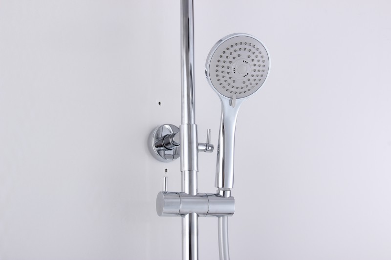 Design-Duschs&auml;ule Thermostat 4011 BASIC inkl. Handbrause - Auswahl Duschkopf rund – Bild 3