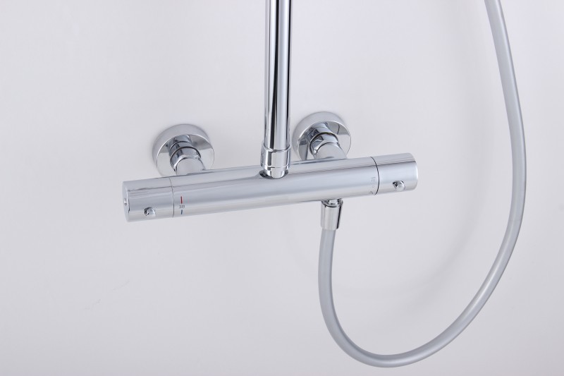 Design-Duschs&auml;ule Thermostat 4011 BASIC inkl. Handbrause - Auswahl Duschkopf rund – Bild 5