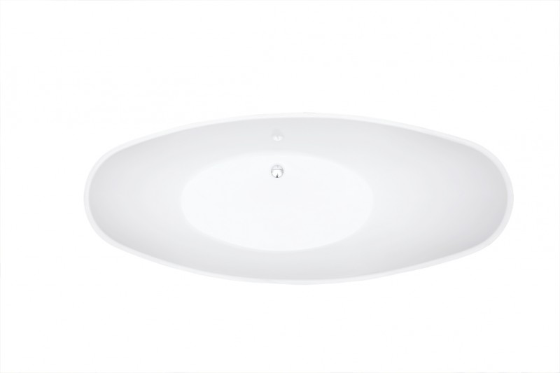 Freistehende Badewanne VICE aus Acryl Wei&szlig; gl&auml;nzend - 183,5 x 78,5 x 77 cm – Bild 4