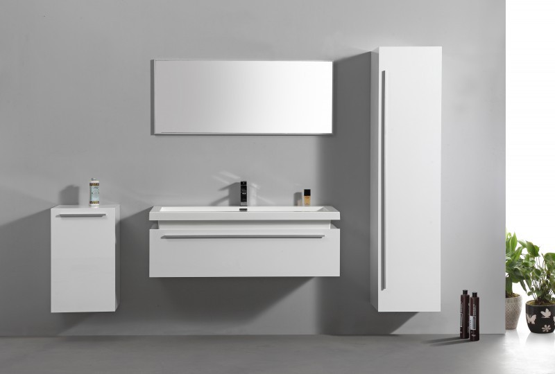 Set di mobili da bagno, arredo bagno color noce, bianco, antracite o ... Mobili sospesi da bagno