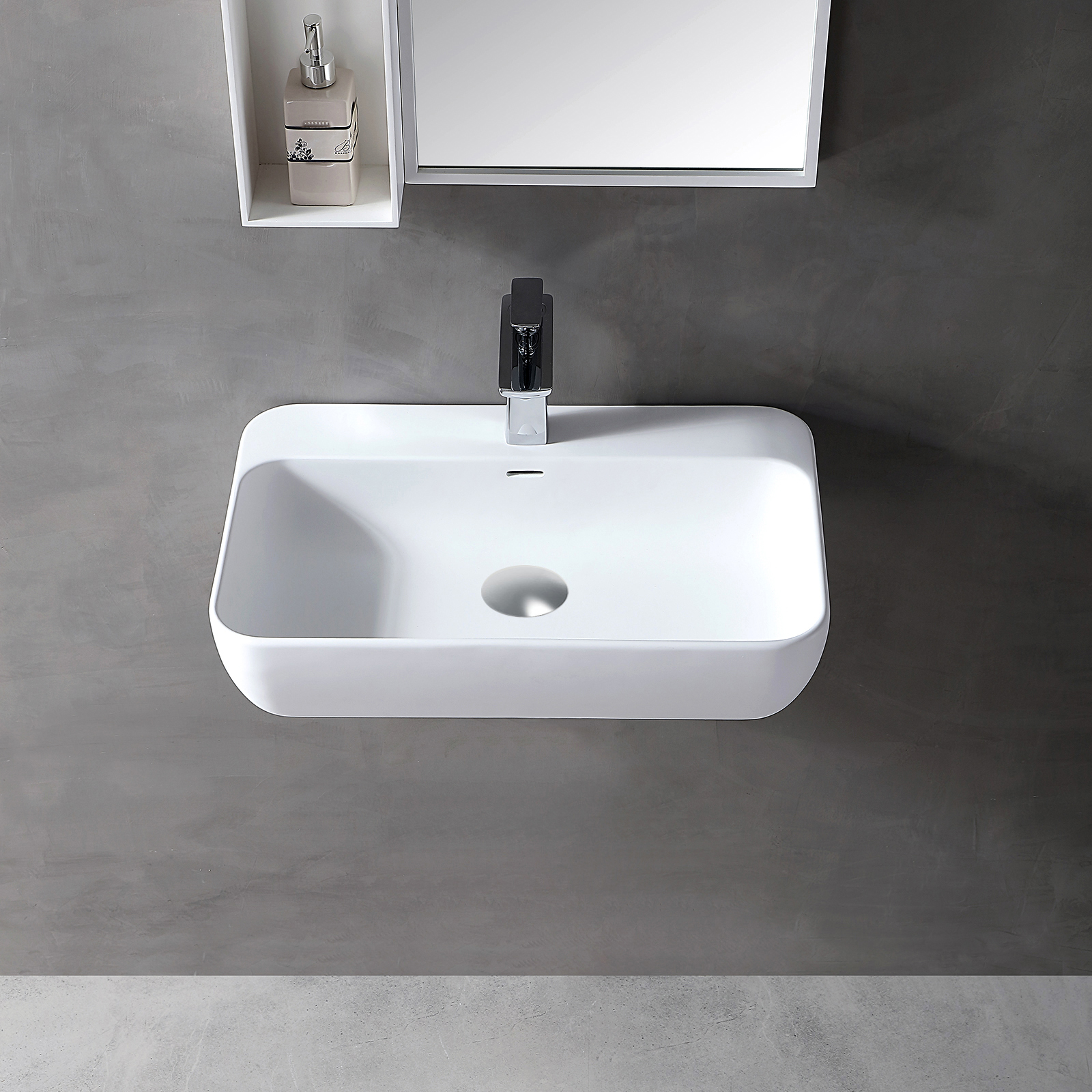 Wall Mounted Or Countertop Washbasin Twg201 Of Solid Surface