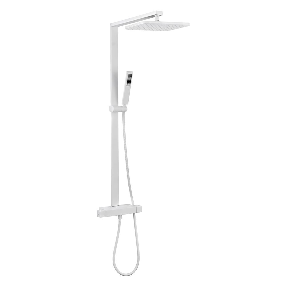 Design Duschs&auml;ule Thermostat NT6705 inkl. Duschschlauch und Handbrause - Auswahl Farbe &amp; Duschkopf eckig – Bild 2
