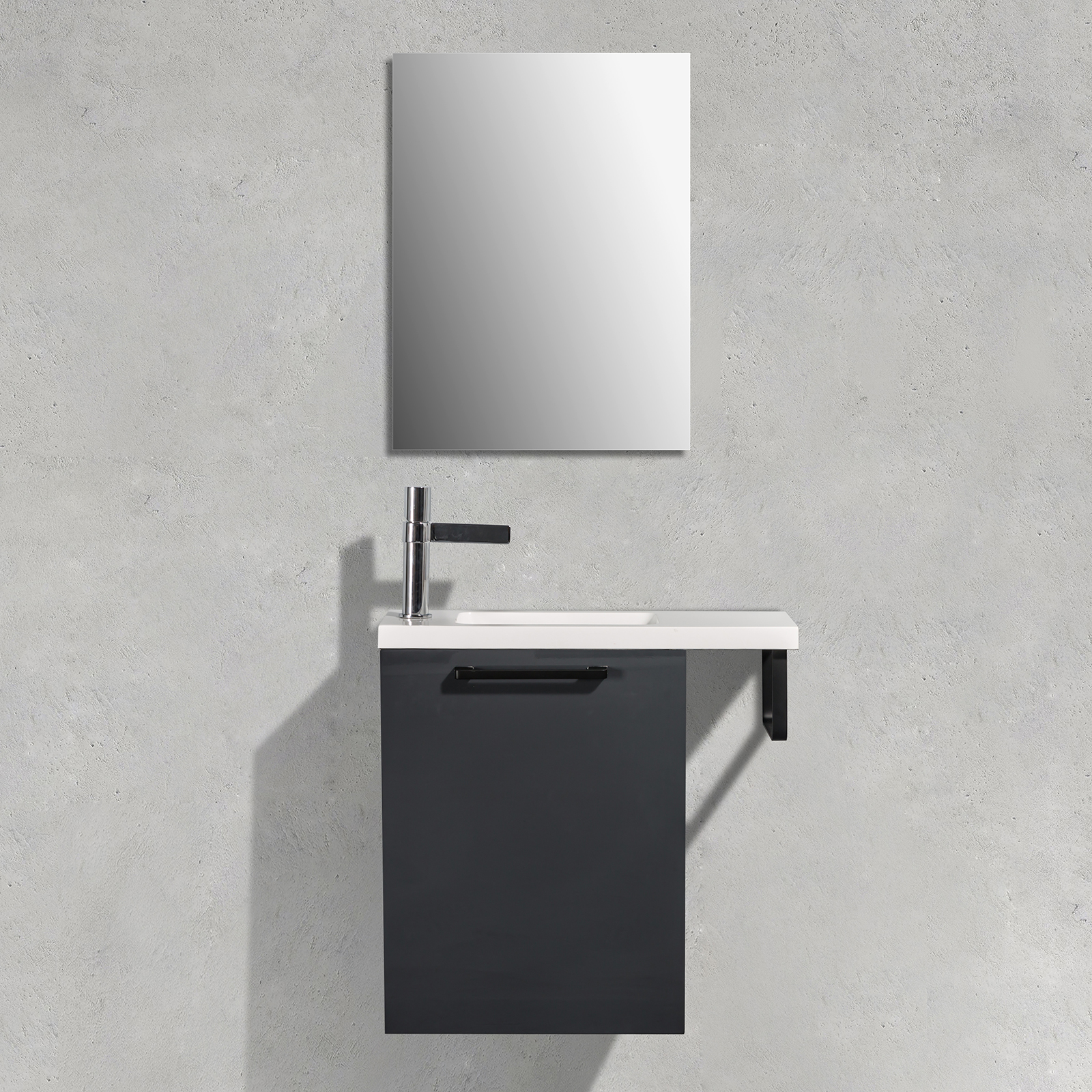 Badmöbel-Set TABLO 400 für Gäste-WC - Farbe wählbar - Spiegel optional