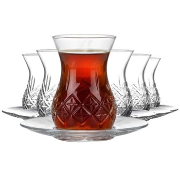 Pasabahce Timeless Teeset 155 ml (5 3/4 oz) - 6er Set mit Untertassen