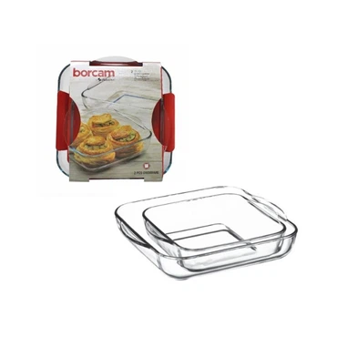 Pasabahce Borcam Stapelbares Ofenset Auflaufform – 2-tlg.,1550 ml und 3200 ml