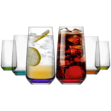 LAV Lal Transparent Rainbow Longdrinkgläser – 480 ml (16 1/4 oz), 6er Set