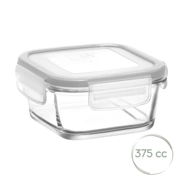 LAV Fresco Glasbehälter mit Deckel - 375 ml (12 3/4 oz), 1er Set