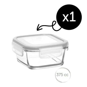 LAV Fresco Glasbehälter mit Deckel – 375 ml (12 3/4 oz), 1er Set