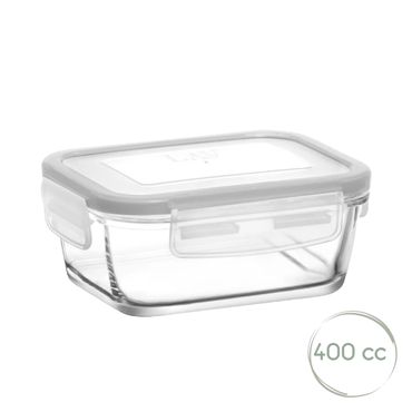 LAV Fresco Glasbehälter mit Deckel - 400 ml (13 1/2 oz), 1er Set