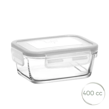 LAV Fresco Glasbehälter mit Deckel - 400 ml (13 1/2 oz), 1er Set