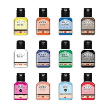 büst Artdeco Acrylfarben-Set 12x25ml Gemischte Farben alt-