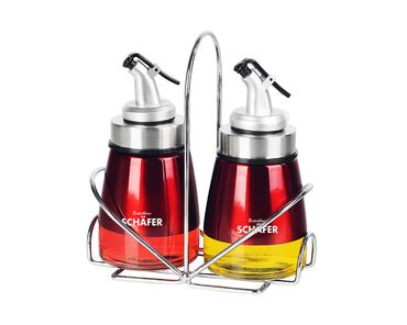 Schäfer Essig-/Öl-Menage – 3-teilig, Farbe: Rot