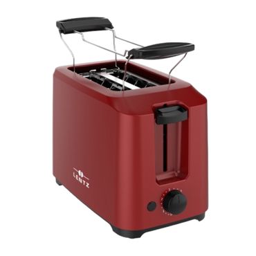 LENTZ Toaster 2-Scheiben - 700 Watt Weiß/Rot, Farbe: Rot