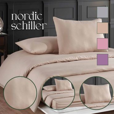 Nordic Schiller Bettwäsche-Set – 100% Baumwolle - Doppelperson, Farbe: Beige