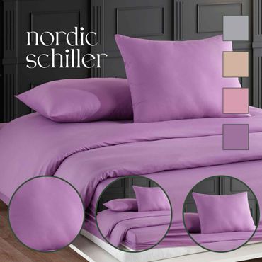 Nordic Schiller Bettwäsche-Set – 100% Baumwolle - Doppelperson, Farbe: Lila