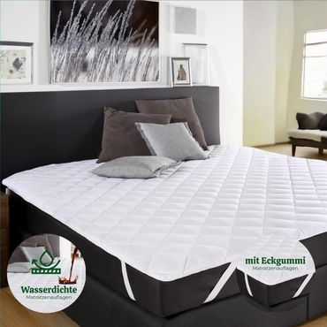 Nordic Schiller Wasserdichte Gesteppt Matratzenauflage – Mit Eckgummis, Farbe: Weiß