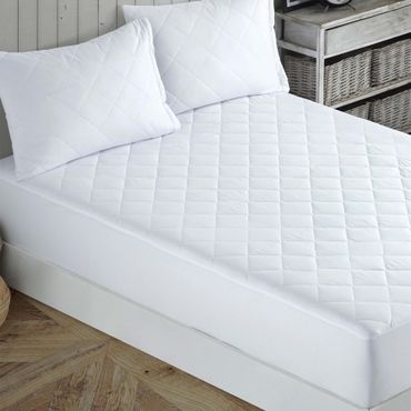 Nordic Schiller Mikrogesteppt Wasserdichte Fitted Matratzenauflage, Farbe: Weiß