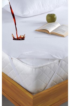 Nordic Schiller Wasserdichte Baumwolle-Frottee Matratzenauflage mit Eckgummis, Farbe: Weiß