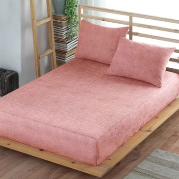 Nordic Schiller Baumwoll-Polyester Spannbettlaken, Farbe: Dunkelorange