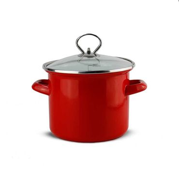 Schäfer Metallic Red Bratentopf mit Deckel, Farbe: Rot