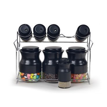 Schäfer 8-tlg. Gewürzregal inkl. Ständer, Farbe: Schwarz