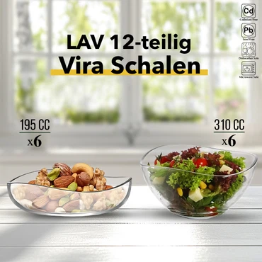 LAV 12-teiling Schalen Set - 6x 195 ml + 6x 310 ml