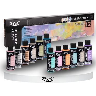 RICH MASTERMIX Pastel Acrylfarben-Set 12 Farben - 60 ml alt-