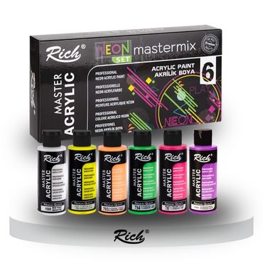 RICH MASTERMIX Neon Acrylfarben-Set 6 Farben - 60 ml alt-