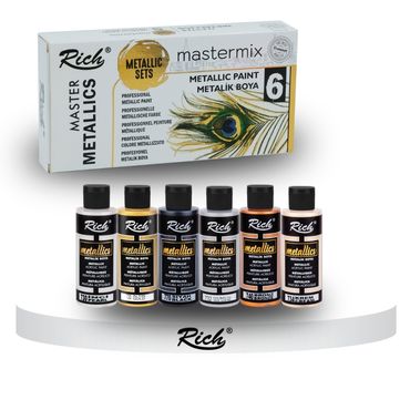 RICH MASTERMIX Metallic Acrylfarben-Set 6 Farben - 60 ml alt-