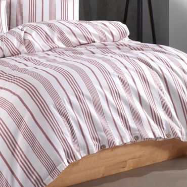 Nordic Schiller Bettbezug-Set für Einzelbett Garngefärbt, hypoallergen, 4-teilig, Farbe: Dunkelorange