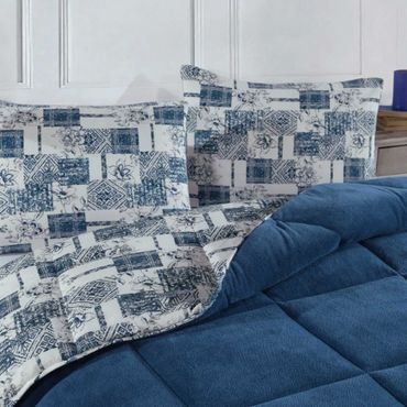 Nordic Schiller Wellsoft 4-Jahreszeiten Doppelseitige Bettdecke - Indigo, Maße (Breite x Länge): 155 cm x 215 cm