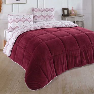 Nordic Schiller Wellsoft 4-Jahreszeiten Doppelseitige Bettdecke - Kirschrot, Maße (Breite x Länge): 215 cm x 235 cm