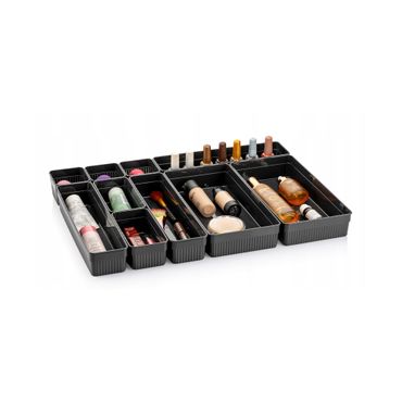 CRALEX Nero Schubladenblock Organizer 10er Set transparent, Farbe: Anthrazit