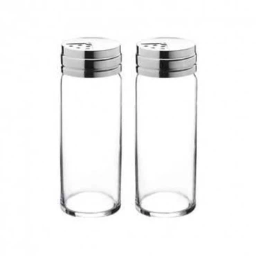 Pasabahce Basic 2er Salz- & Pfefferstreuer 240 ml – Glasbehälter mit Edelstahldeckel