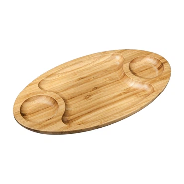 Wilmax 3-teilige Servierplatte mit Holzoptik, 18x10 Zoll