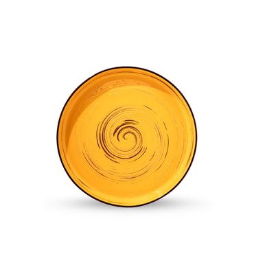 Wilmax Teller 23 cm - Runde Form mit hohem Rand - Spiral - Gelb