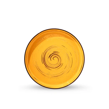 Wilmax Teller 23 cm - Runde Form mit hohem Rand - Spiral - Gelb