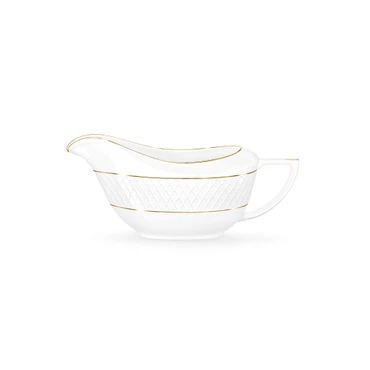 Wilmax Sauciere mit Goldrand, 230 ml Porzellan