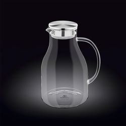 Wilmax Karaffe aus Borosilikat Glas, 2500 ml, Edelstahl-Deckel