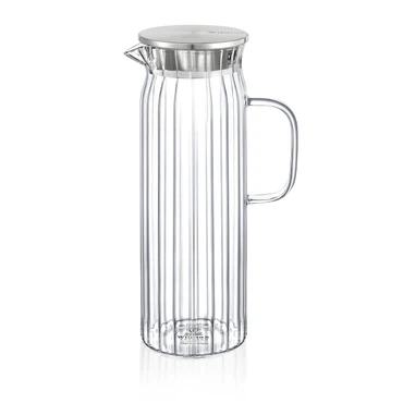 Wilmax Borosilikat Glas Krug mit Edelstahl-Deckel