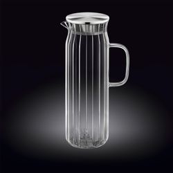 Wilmax Glaskaraffe mit Edelstahl-Deckel, 1500 ml