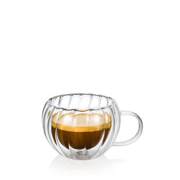 Wilmax Doppelwandiger Thermoglas Becher 300 ml Transparent WL-888411/A