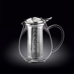 Wilmax Teekanne aus hitzebeständigem Glas 1300 ml mit Edelstahlfilter