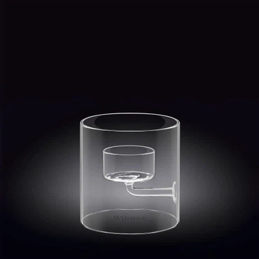 Wilmax Teelichthalter aus Glas für 1 Teelicht, 9 cm