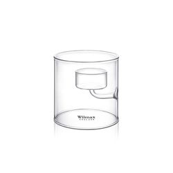 Wilmax Teelichthalter aus Glas für 1 Teelicht, 9 cm